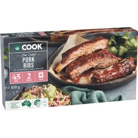 Woolworths+COOK+Slow+Cooked+Pork+Ribs+in+a+Smokey+BBQ+Sauce+650g