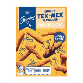 Steggles-Chilli-Lime-Chicken-Pops-or-Tex-Mex-Chicken-Fingers-400g on sale
