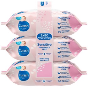 Curash-Fragrance-Free-Baby-Wipes-Pk-3-x-80 on sale