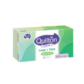 Quilton+3+Ply+Large+%26amp%3B+Thick+Aloe+Vera+Tissues+Pk+72