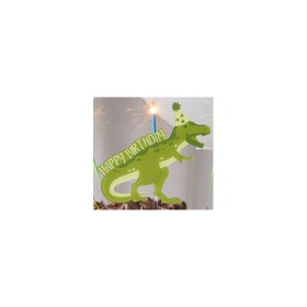 Dino+Themed+Acrylic+Cake+Topper