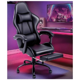 Advwin-Gaming-Chair-Massage-Lumbar-Cushion-Racing-Style-Office-Computer-Chair-Recliner-with-Footrest-Black on sale