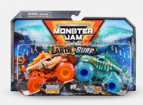 Monster+Jam+1%3A64+Diecast+Truck+2+Pack+-+Earth+vs+Surf