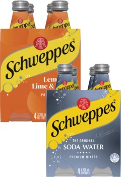 Schweppes+Mixers%2C+Soft+Drink+or+Mineral+Water+4x300mL