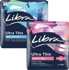 Libra+Ultra+Thin+Pads+with+Wings+Regular+14+Pack+or+Super+12+Pack