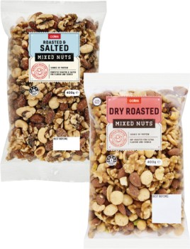 Coles+Dry+Roasted+or+Roasted+%26amp%3B+Salted+Mixed+Nuts+400g+Pack