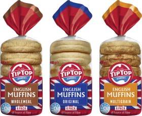 Tip-Top-English-Muffins-6-Pack-400g on sale