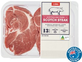 Coles-Australian-Pork-Scotch-Steak-300g on sale