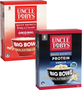 Uncle-Tobys-Big-Bowl-Sachets-368g on sale