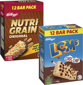 Kelloggs-Nutri-Grain-or-LCMs-Bars-12-Pack-240g-264g on sale