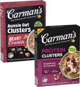 Carmans-Aussie-Oat-or-Protein-Clusters-425g-450g on sale