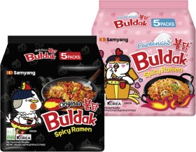 Samyang-Buldak-Original-or-Carbonara-Instant-Noodles-5-Pack-650g-700g on sale
