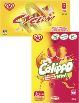 Streets-Calippo-Ice-Blocks-5-Pack-10-Pack-525mL-575mL-or-Cyclone-Sticks-8-Pack-688mL on sale