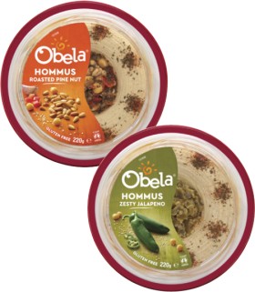 Obela-Garnished-Hommus-Dip-220g on sale