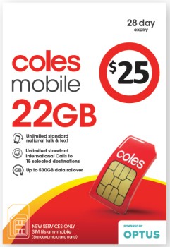 Coles-Mobile-25-Prepaid-SIM on sale