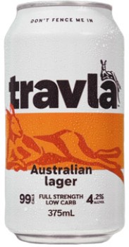 Travla+Full+Strength+Lager+Cans+24x375mL