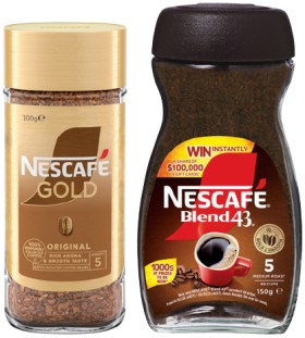 Nescaf-Blend-43-Instant-Coffee-140-150g-or-Gold-90-100g-Selected-Varieties on sale