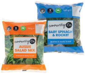 Community+Co+Aussie+Salad+Mix+110g+or+Baby+Spinach+and+Rocket+100g