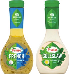 Praise-Dressing-330mL-Selected-Varieties on sale