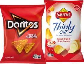 Doritos-Corn-Chips-150-170g-or-Smith-Thinly-Cut-Chips-175g-Selected-Varieties on sale