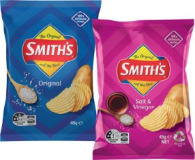 Smith%26rsquo%3Bs+Crinkle+Cut+Chips%2C+Doritos+Corn+Chips+or+Twisties+45g+Selected+Varieties