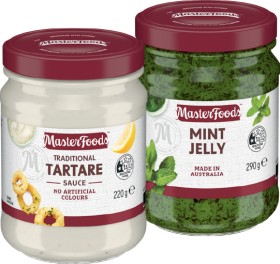 MasterFoods+Tartare+Sauce+220g%2C+Mint+Jelly+290g+or+Seafood+Cocktail+260g