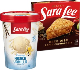 Sara+Lee+Ice+Cream+1+Litre+or+Deep+Dish+Pie+775%E2%80%91800g+Selected+Varieties