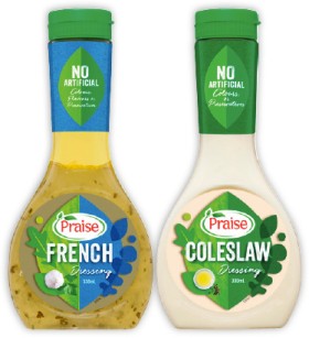 Praise-Dressing-330mL-Selected-Varieties on sale