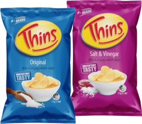 Thins-Chips-150175g-or-Sunbites-Grain-Waves-Wholegrain-Chips-170g-Selected-Varieties on sale