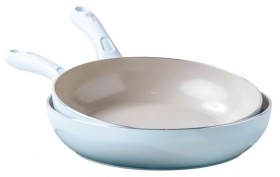 Greenpan+Diamond+Twin+Frypan+Set+20+and+28cm+Light+Blue