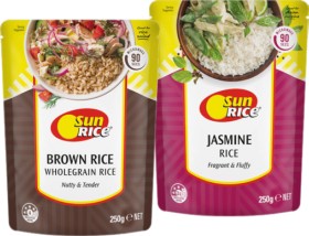 SunRice-Microwave-Rice-Pouch-250g-Selected-Varieties on sale