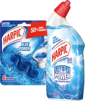 Harpic-Fresh-Power-Liquid-Toilet-Cleaner-700mL-or-Rim-Block-39g-Selected-Varieties on sale
