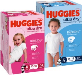Huggies+Nappies+60-108+Pack+or+Nappy+Pants+40-62+Pack+Selected+Varieties