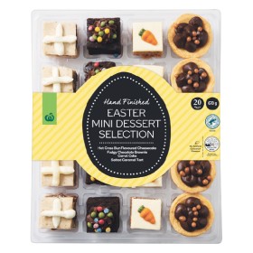 Woolworths-Easter-Mini-Dessert-Selection-Pk-20 on sale
