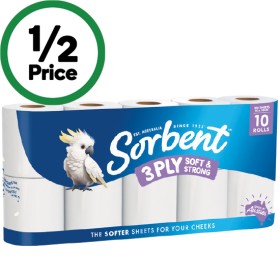 Sorbent+Toilet+Tissue+Pk+10