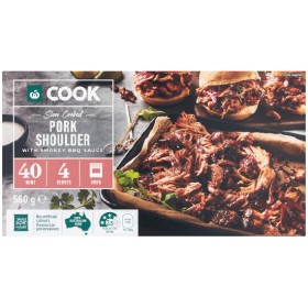 Woolworths-COOK-Slow-Cooked-Pork-Shoulder-with-Smokey-BBQ-Sauce-560g on sale