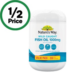 Natures-Way-Wild-Caught-Fish-Oil-1000mg-Soft-Capsules-Pk-250 on sale