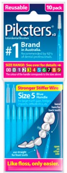 Piksters+Interdental+Brushes+Size+5+Blue+10+Pack