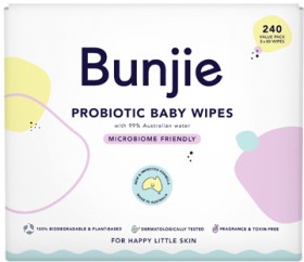 Bunjie+Probiotic+Baby+Wipes+3+x+80+Pack