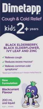 Dimetapp-Kids-Cough-Cold-Relief-Black-Elderberry-Elderflower-Ivy-Leaf-Zinc-200mL on sale