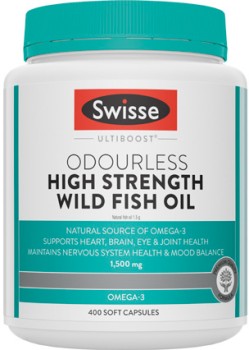 Swisse+Ultiboost+Odourless+High+Strength+Wild+Fish+Oil+1500mg+400+Capsules