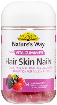 Natures-Way-Adult-Vita-Gummies-Hair-Skin-Nails-60-Pastilles on sale
