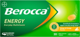 Berocca-Energy-Mango-Orange-Flavour-30-Effervescent-Tablets on sale
