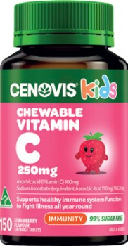 Cenovis-Kids-Chewable-Vitamin-C-250mg-Strawberry-150-Tablets on sale