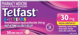 NEW-Telfast-6-11-Years-30mg-30-Mini-Tablets on sale