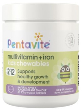 Pentavite+Multivitamin+%2B+Iron+60+Chewable+Tablets