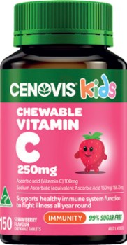 Cenovis-Kids-Chewable-Vitamin-C-250mg-Strawberry-150-Tablets on sale