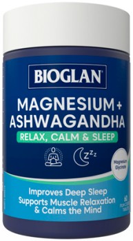 Bioglan-Magnesium-Ashwagandha-Relax-Calm-Sleep-60-Capsules on sale