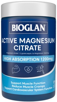 Bioglan+Active+Magnesium+Citrate+High+Absorption+1200mg+200+Tablets