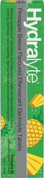 Hydralyte+Effervescent+Electrolyte+20+Tablets+Pineapple+Breeze+Flavour
